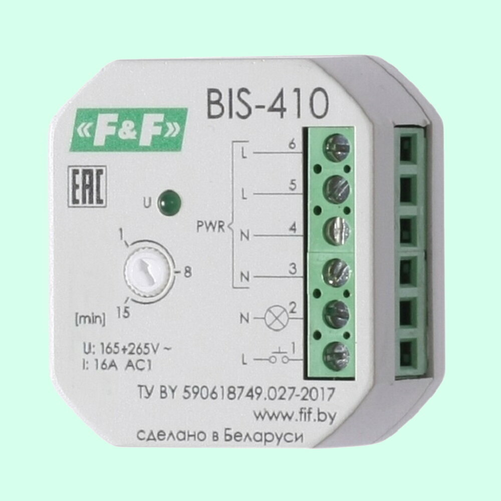 Реле импульсное BIS-410i (LED) Евроавтоматика F&F 1 канал таймер 230В AC 16А EA01.005.016