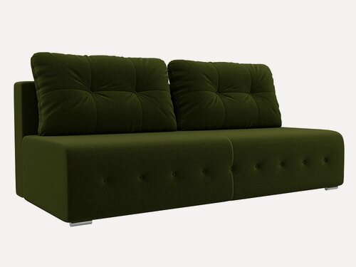 Изображение товара Прямой диван Лондон Зеленый Микровельвет, еврокнижка, 195х95х80 см, с ящиком для белья