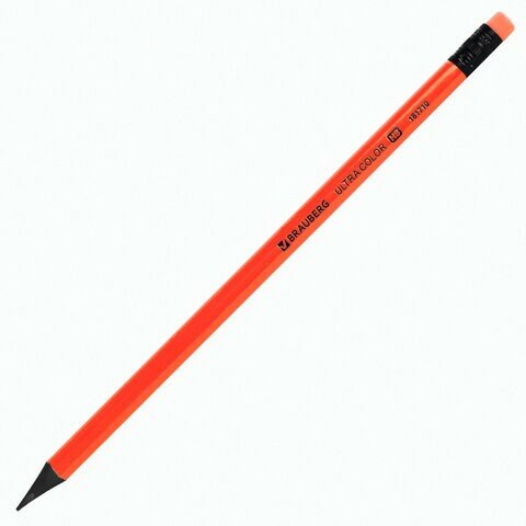 Набор карандашей чернографитных BRAUBERG "ULTRA COLOR" 12 шт, HB, с ластиком, пластиковые, 181710 — фото 1