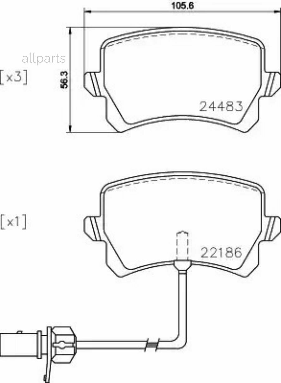 BREMBO P85142 Колодки тормозные дисковые задн, AUDI: Q3 11-