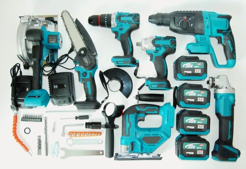 Изображение товара Набор аккумуляторного инструмента 7 в 1, АКБ по 8 Ан