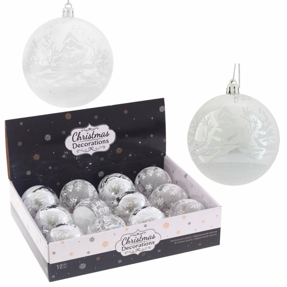 Украшение новогоднее Шар, набор из 12 шт, D8 см KSM-753314