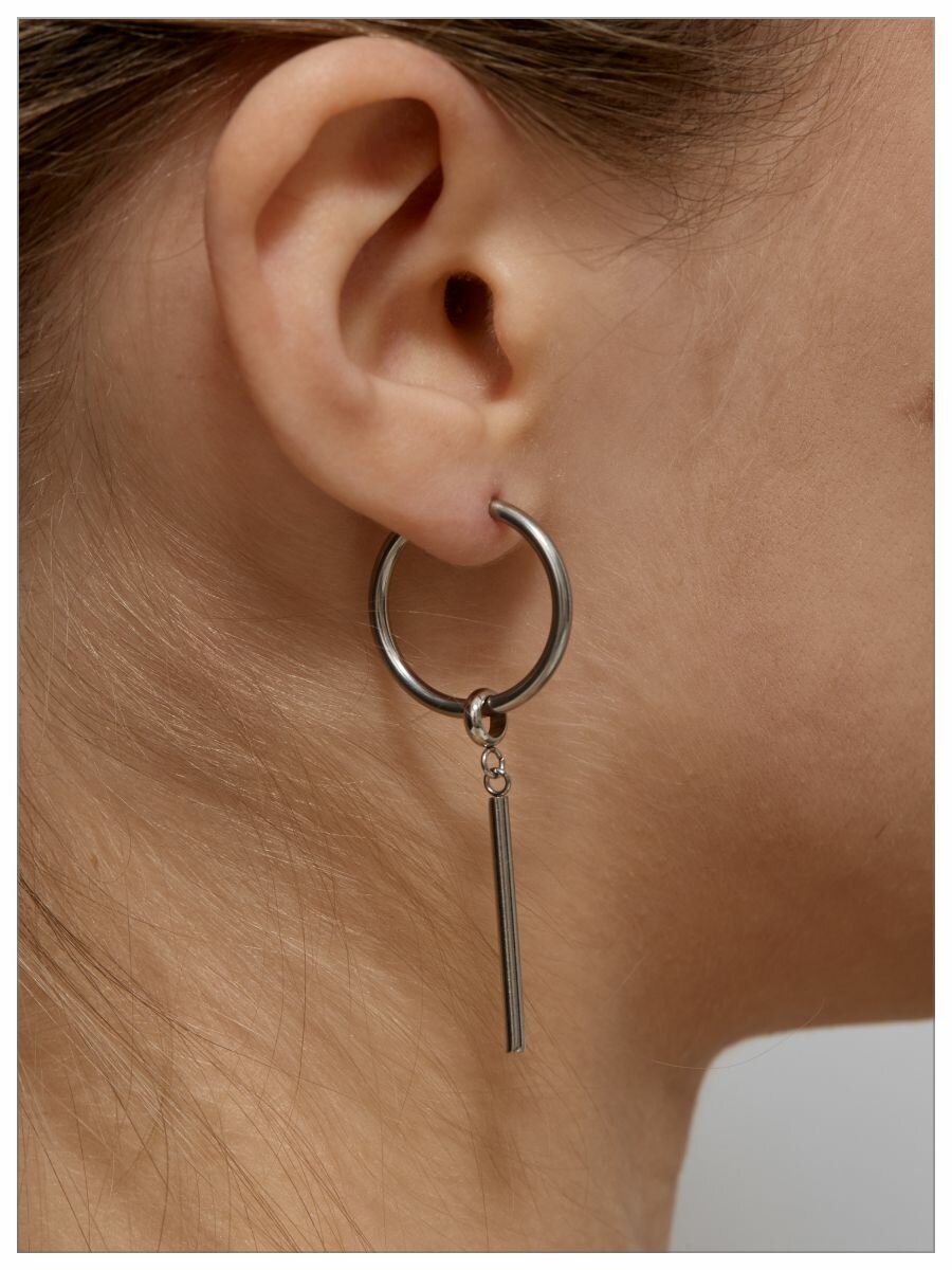 Серьги ДУША_BRAND, серебристый — фото 1