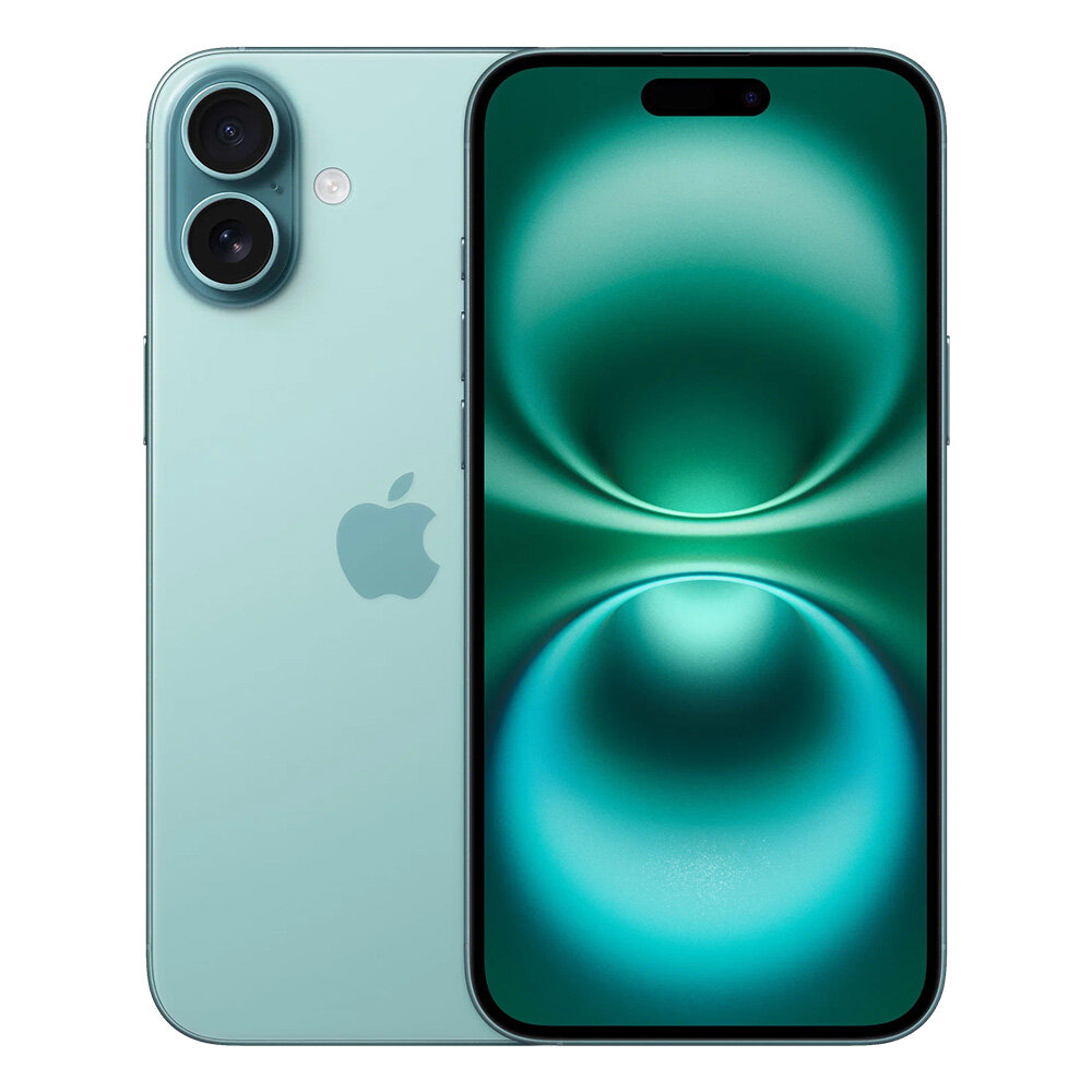 Смартфон Apple iPhone 16 256 ГБ, Dual: nano SIM + eSIM, Бирюзовый (без RuStore) — фото 1
