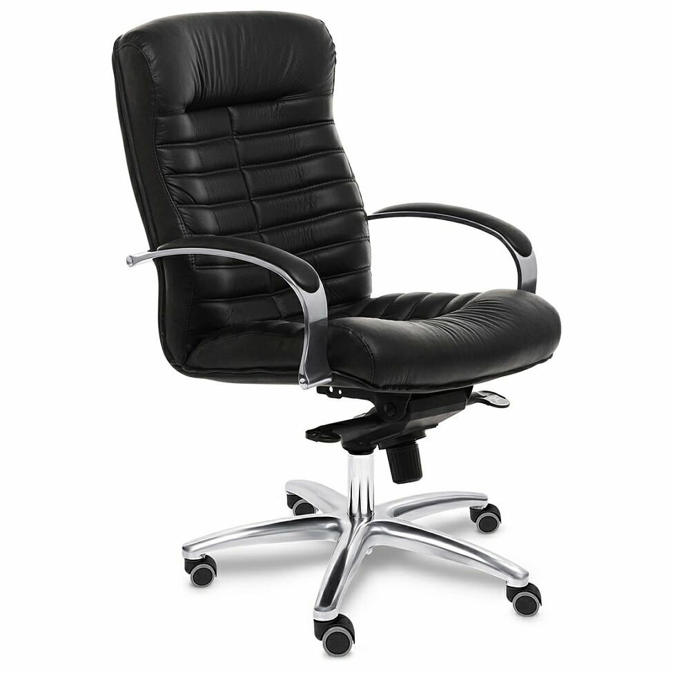 Кресло руководителя Multi-Office ORION CHROME B многопозиционное качание черное/оливковое