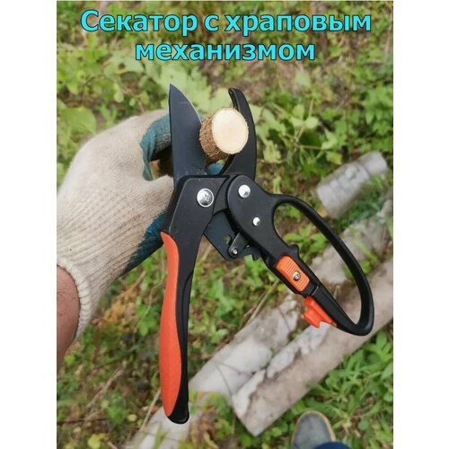 Секатор садовый с храповым механизмом премиум