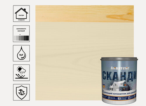Изображение товара Антисептик Акватекс Сканди для древесины, топленое молоко, 0,75 л