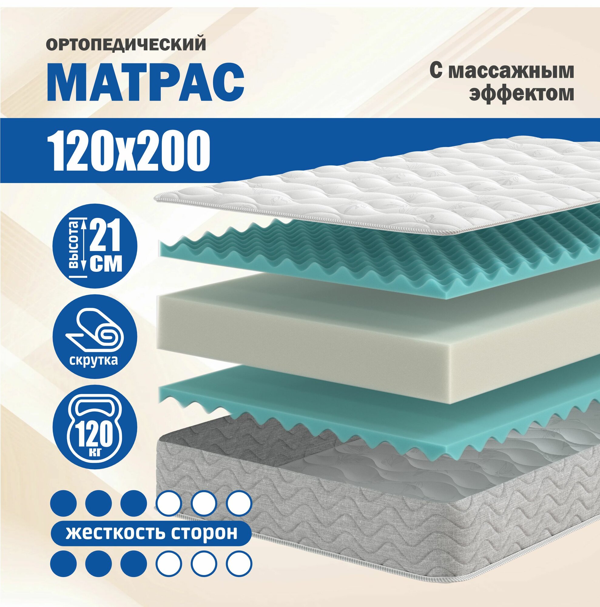 Матрас Sonito Comfortex 120х200, беспружинный ортопедический