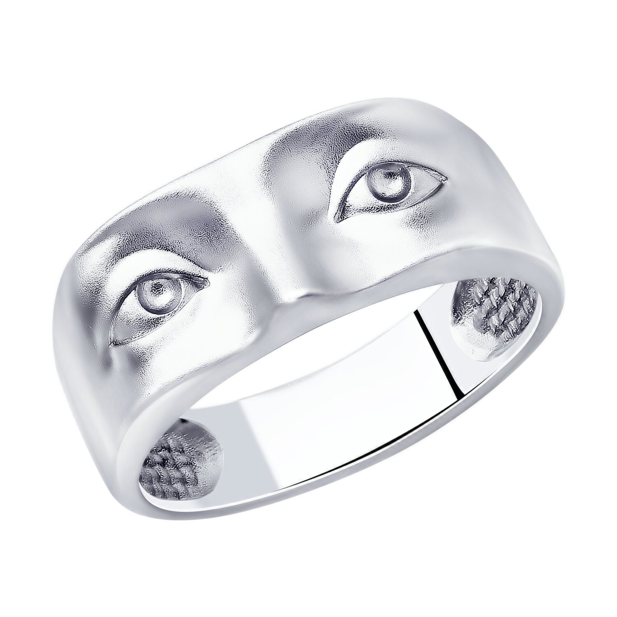 Кольцо широкое Diamant online, серебро, 925 проба, родирование
