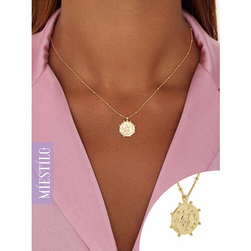 Колье MIESTILO, серебро, 925 проба, золочение, длина 45 см., золотистый