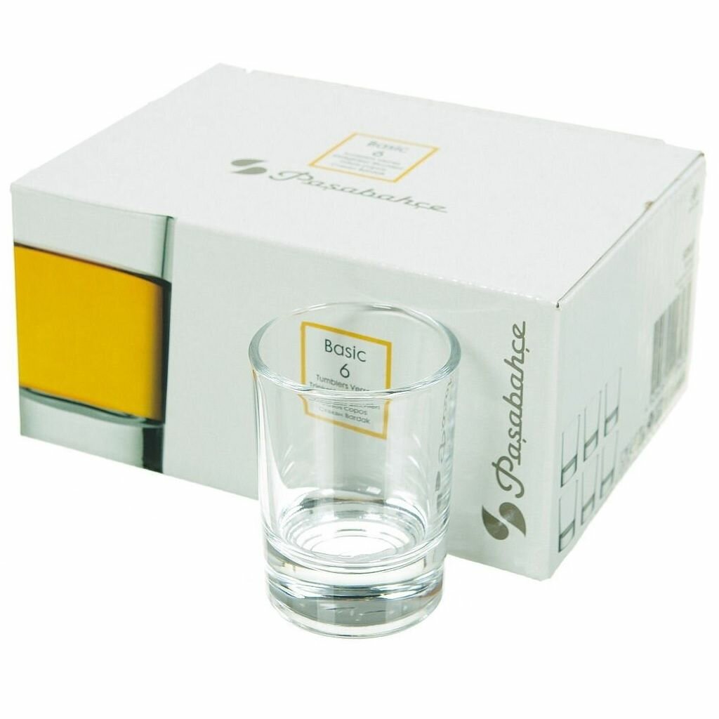 Набор стопок Pasabahce Basic, стекло, 60 мл, прозрачный, 6 штук — фото 1