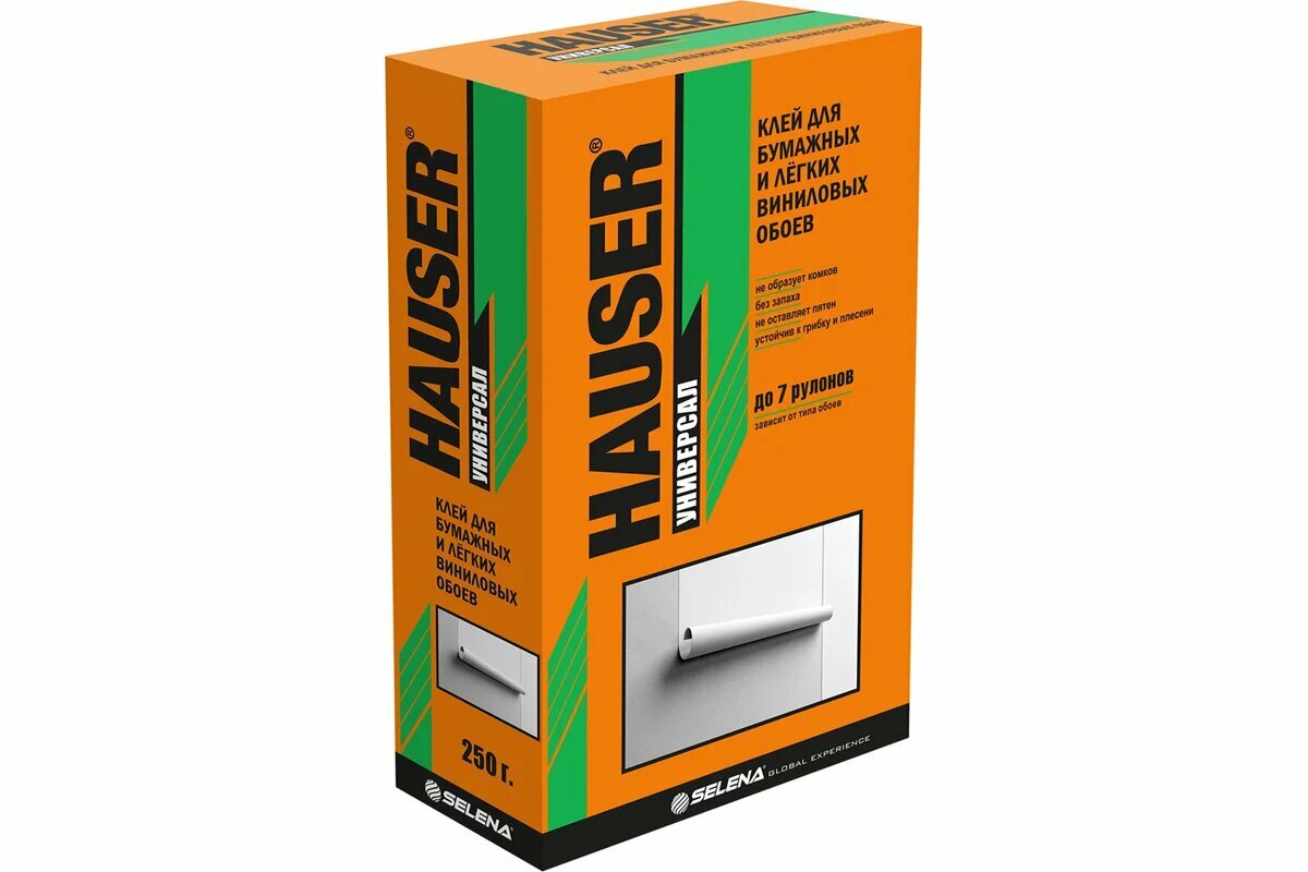 Клей для бумажных обоев Hauser коробка 250 г бесцветный 1 шт