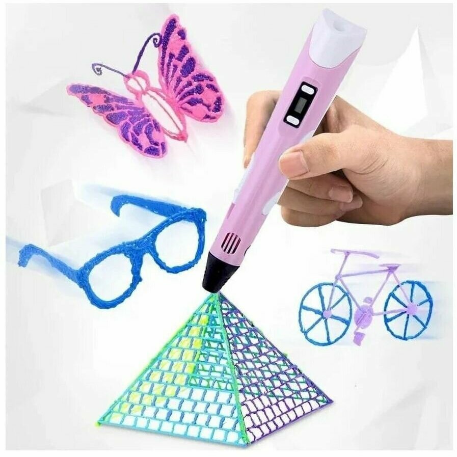 Ручка 3D третьего поколения 3D PEN 3 с трафаретами в наборе pla пластик/3D ручка — фото 1