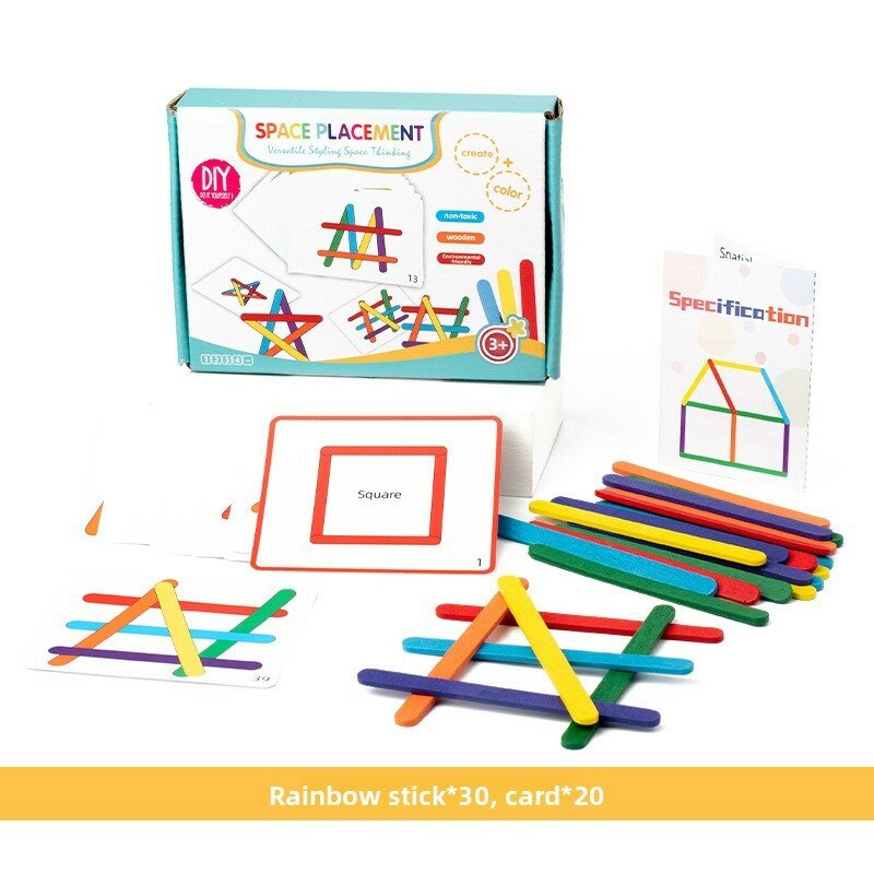 Ранееобразовательный набор радуга математика палочки для детей деревянный обучающий инструмент