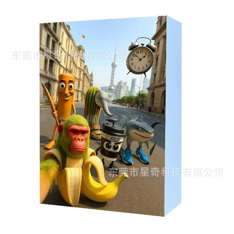 Забавная слепая коробка для пещеры Шань Хай Цзин деревянная палочка TungTungSahur ручная работа 24 шт кукла-обезьянка с бананом