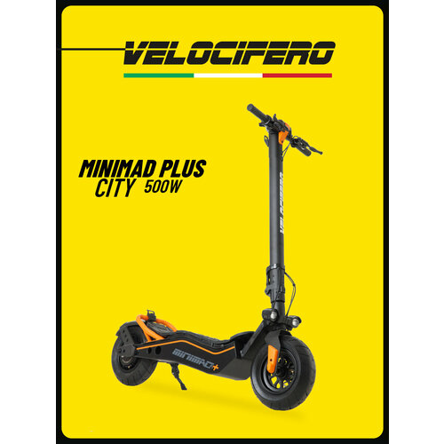 Электросамокат MINIMAD PLUS 500 W City оранжевый, легкая замена аккумулятора