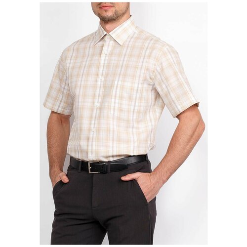 Рубашка GREG, размер 174-184/39, бежевый рубашка greg размер 174 184 46 бежевый