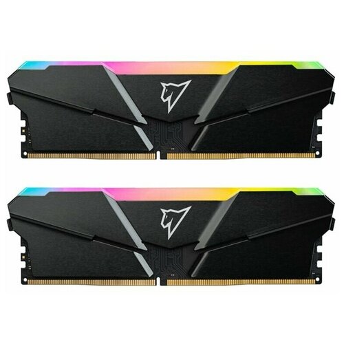 Модуль памяти DDR 4 DIMM 32Gb (16Gbx2) PC24000, 3000Mhz, Netac Shadow NTSRD4P30DP-32E, RGB, CL16 Grey, 1.35V, с радиатором