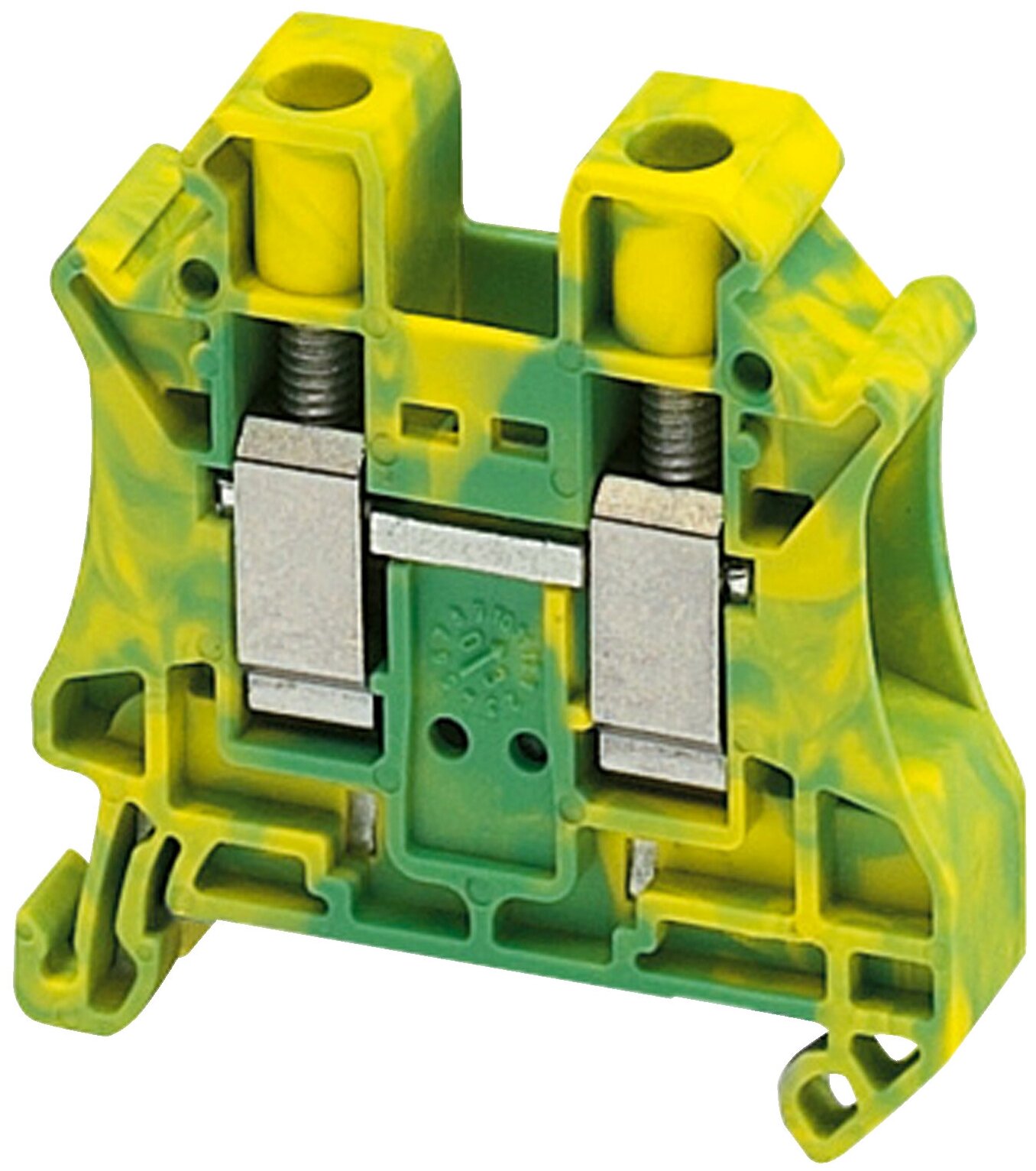 Клеммник винтовой на DIN-рейку 10 мм.кв. (земля), 2 точки подкл. Schneider Electric, NSYTRV102PE