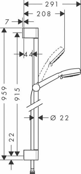 Душевой гарнитур Hansgrohe Crometta 100 Vario Uni 26657400 - фотография № 19