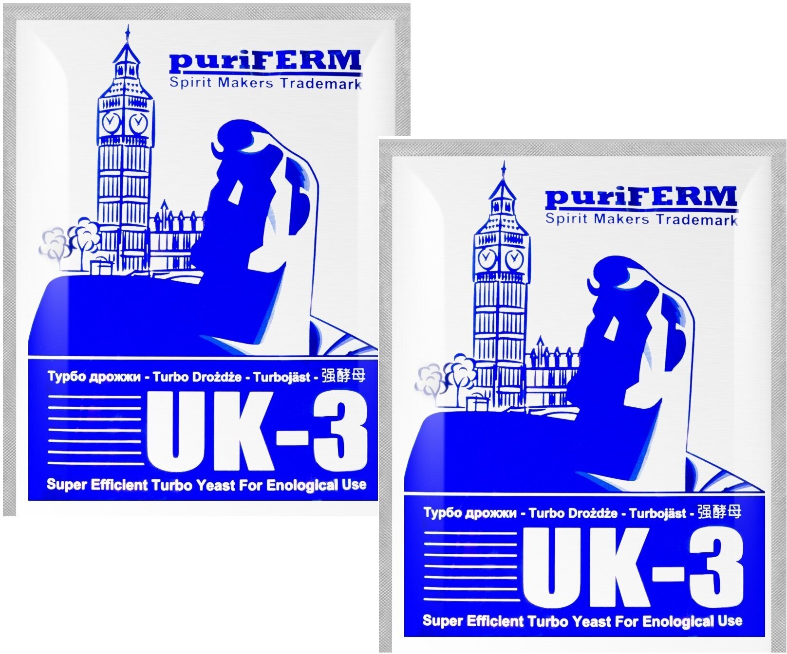 Дрожжи спиртовые Puriferm UK-3 Turbo, 2 шт. 224 гр.