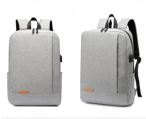 Рюкзак молодёжный, для учебы, работы, ноутбука, школьный с USB портом RAMMAX. ITS MY STYLE RKZ-23_USB/серый