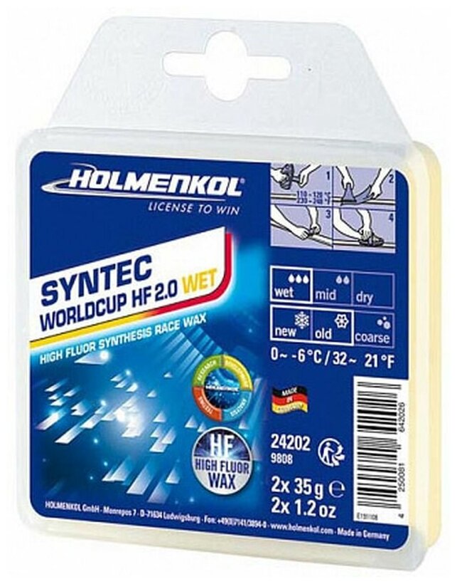 Парафин Holmenkol Syntec WorldCup HF 2.0 WET (0/-6)