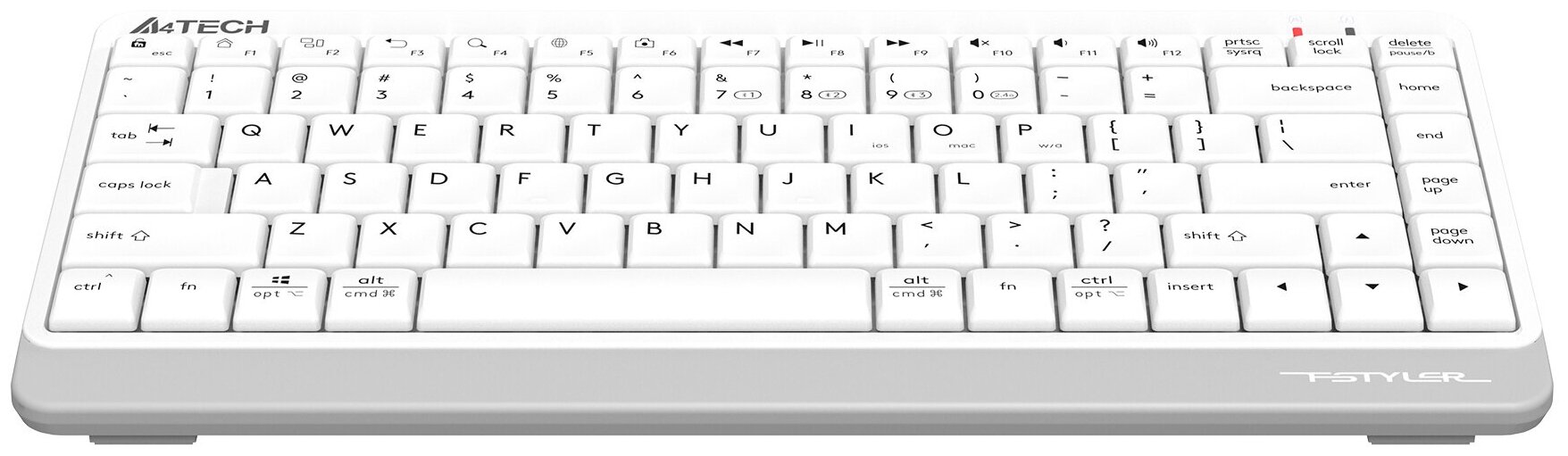 Клавиатура A4Tech Fstyler FBK11 белыйсерый USB беспроводная BTRadio slim