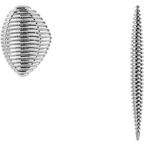 Серьги пусеты Kalinka modern story, размер/диаметр 49 мм, серый, серебряный