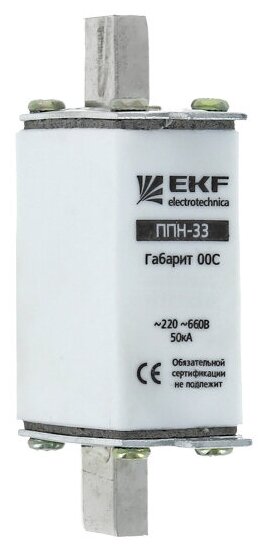 Вставка плавкая ППН-33 100/32А габарит 00С PROxima EKF fus-33/100/32 - фотография № 1