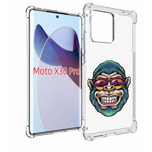 Чехол MyPads обезьяна улыбается для Motorola Moto X30 Pro задняя-панель-накладка-бампер