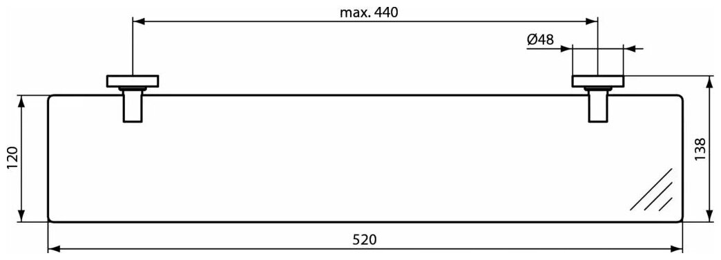 Полка Ideal Standard IOM матовое стекло, черная - фото №7