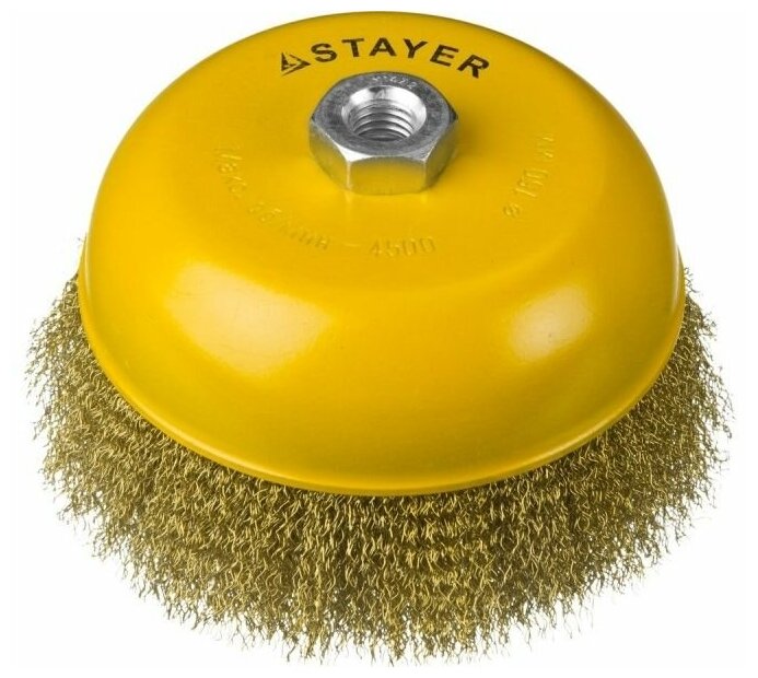 STAYER 35125150 35125-150_STAYER PROFESSIONAL . Щетка чашечная для УШМ, витая стальная латунированная проволока 0,3м 1шт