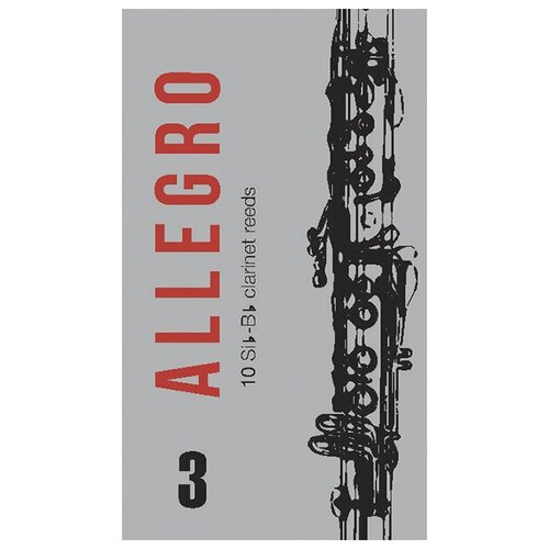 Allegro Трости для кларнета inB/inA № 3 (10шт), FedotovReeds FR18C004 fr18c004 allegro трости для кларнета inb ina 3 10шт fedotovreeds
