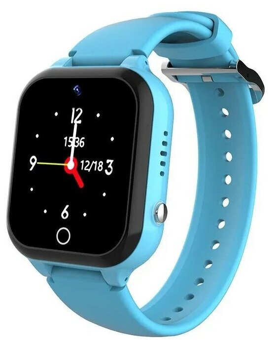 фото Детские смарт часы с сим картой, смарт часы детские smart watch, Wifi, 4G, GPS геолокация, камера HD, видеозвонок, сенсорный экран, голубой