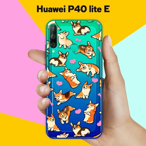 Силиконовый чехол Корги узором на Huawei P40 Lite E силиконовый чехол корги узором на huawei p40 lite