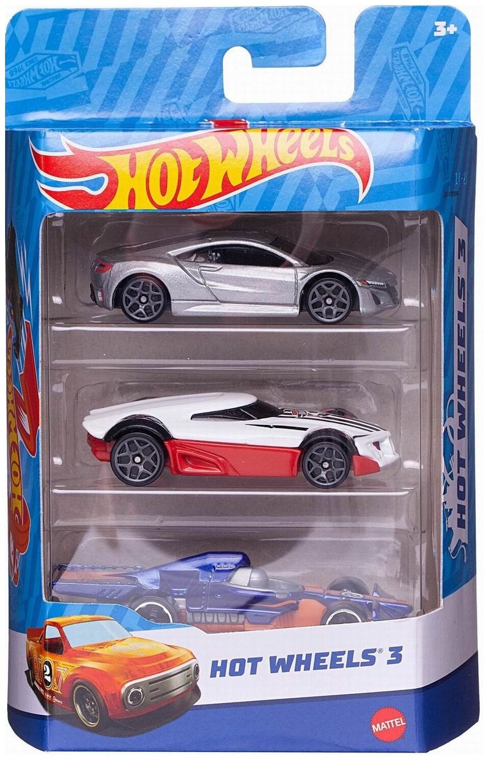 Набор гоночных машинок Mattel Hot Wheels, 3 шт, набор N22, в блистере (K5904/22)