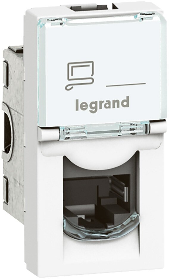 Розетка компьютерная RJ45 Cat.6 UTP 1 модуль Legrand Mosaic, белый