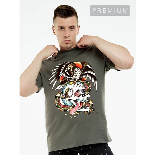 Футболка MUSEUM MERCH, хлопок, размер 50, хаки