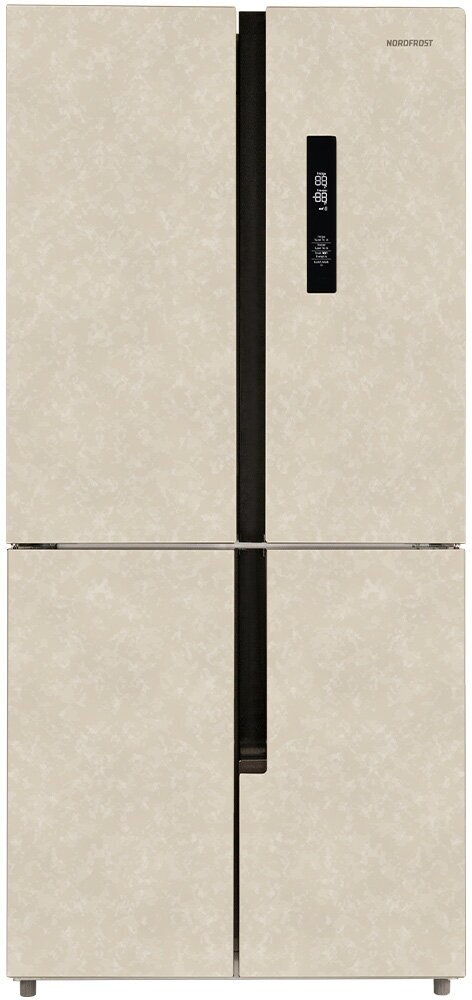 Холодильник NORDFROST RFQ 510 NFYm inverter, Cross Door, 470 л, бежевый мрамор - фотография № 2