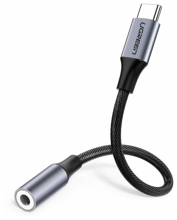 Аксессуар Ugreen AV142 USB Type-C to 3.5mm Female Cable 10cm Grey 30632