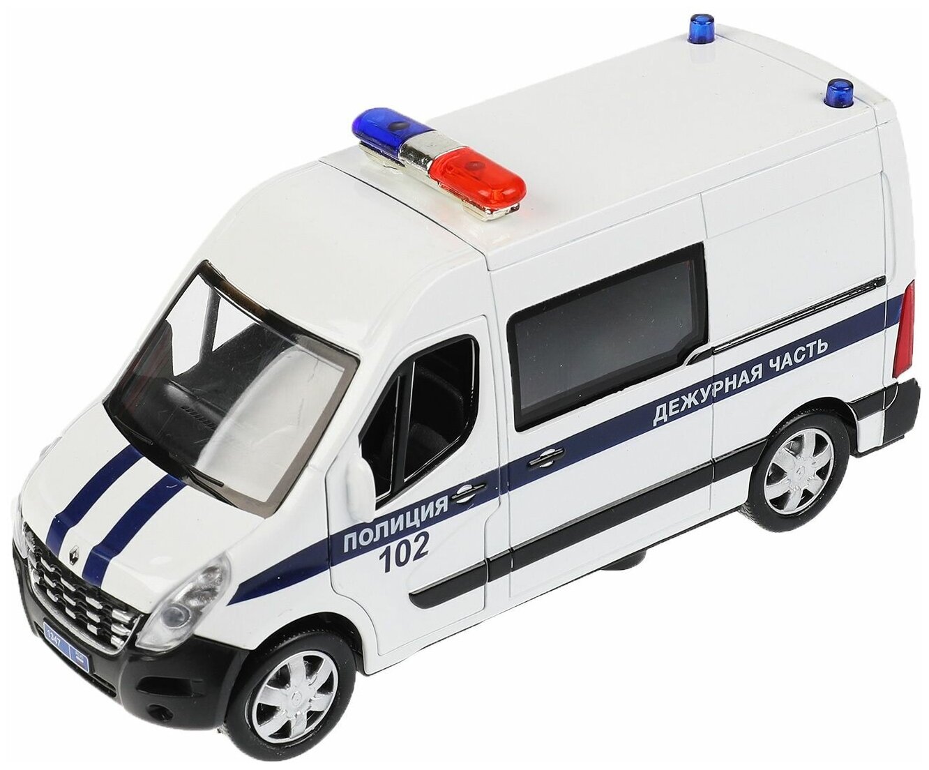 Машина металл RENAULT master Полиция длина 14 см, белый (MASTER-14POL-WH)