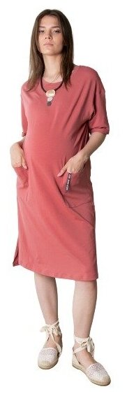 Платье Мамуля Красотуля, размер 42-44, красный, розовый