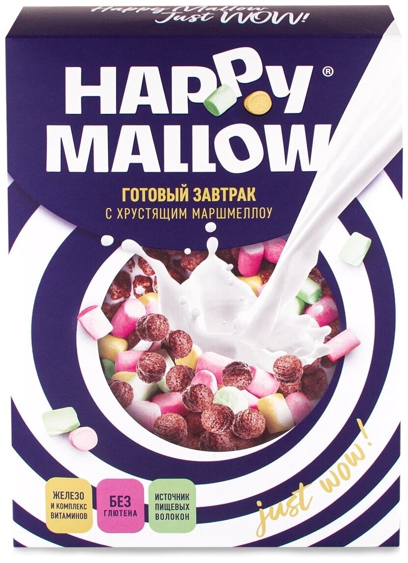 Сухой завтрак HAPPY MALLOW с мягким маршмеллоу, 240г - фотография № 1