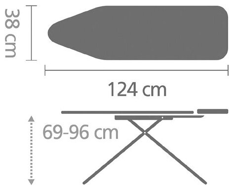 Гладильная доска Brabantia B PerfectFlow, 124х38 см, цветные пузыри - фото №5