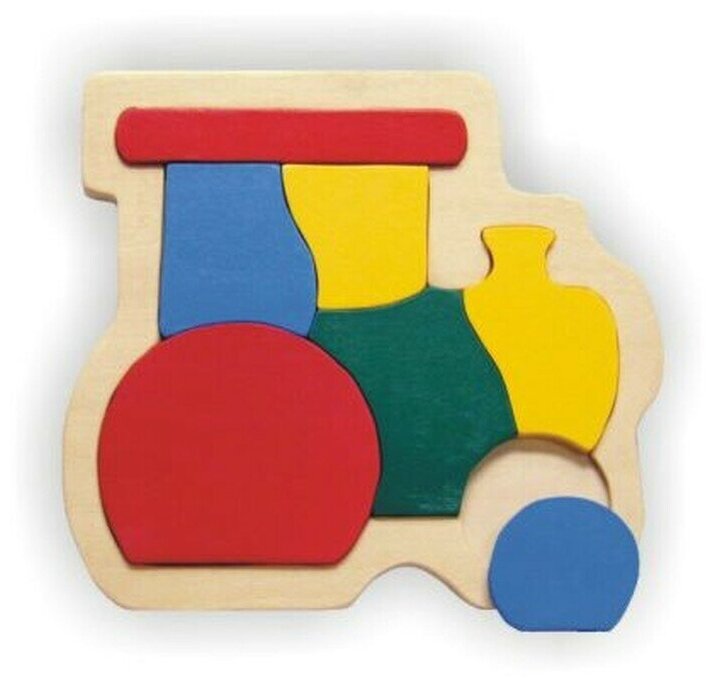 Сборная деревянная модель Wooden Toys Паровоз - фото №1
