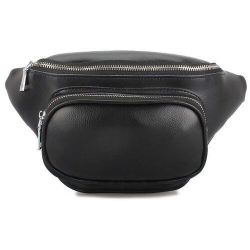 фото Женская сумка на пояс из натуральной кожи «иззи» s1036 black lekiko