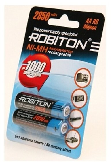 Аккумулятор Robiton LR6 AA 2850 mAh (уп 2 шт)
