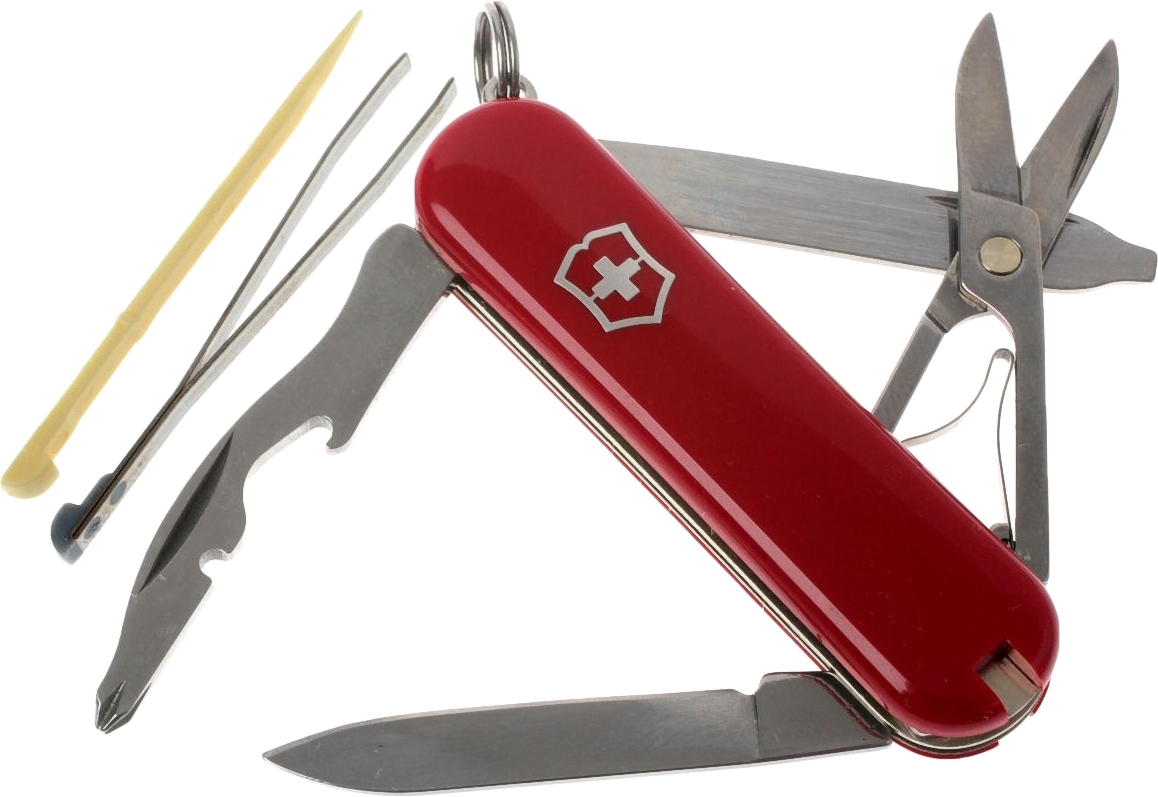 Нож-брелок Victorinox Classic Rambler, 58 мм, 10 функций, красный