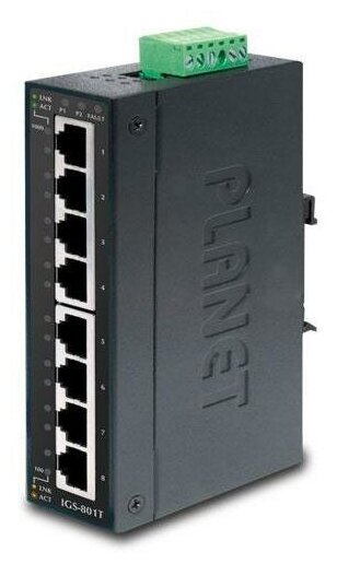 IP30 Slim type 8-Port Industrial Gigabit Ethernet Switch (-40 to 75 degree C)
